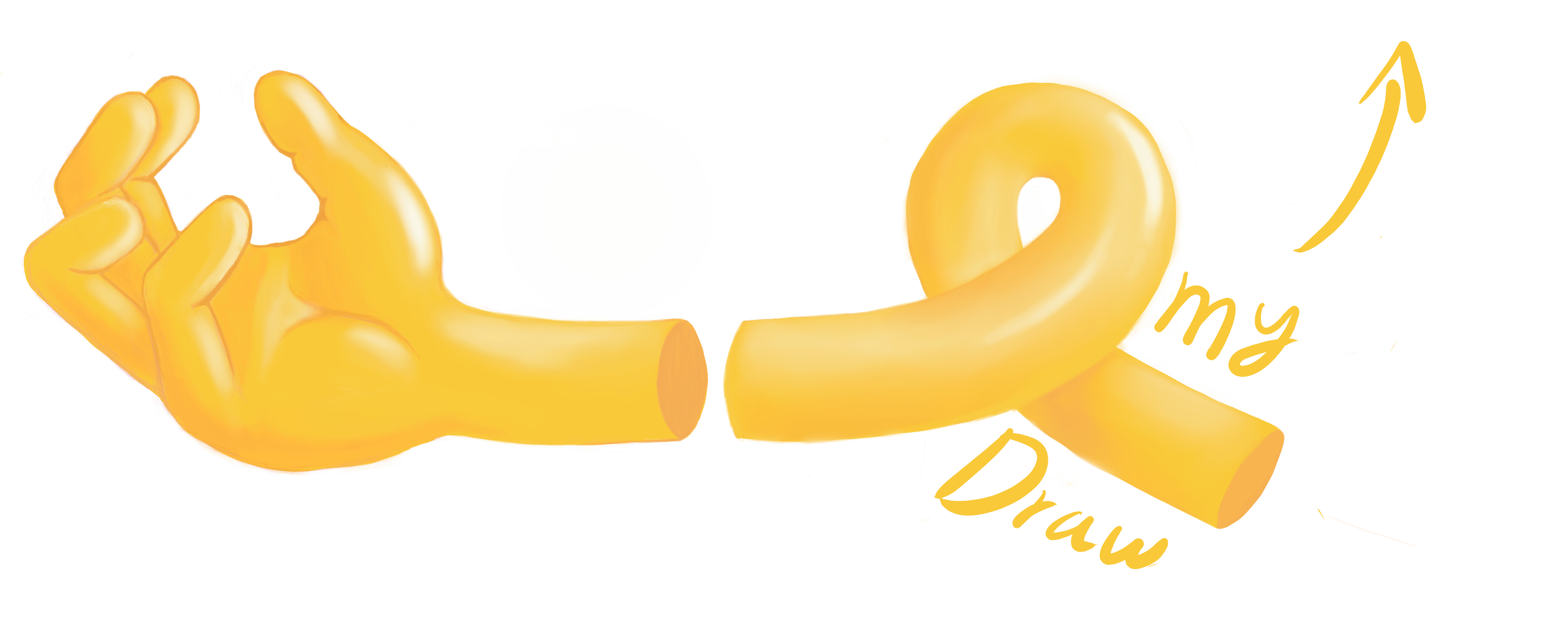 Original digital drawing of yellow cartoon hands holding a pale orb.